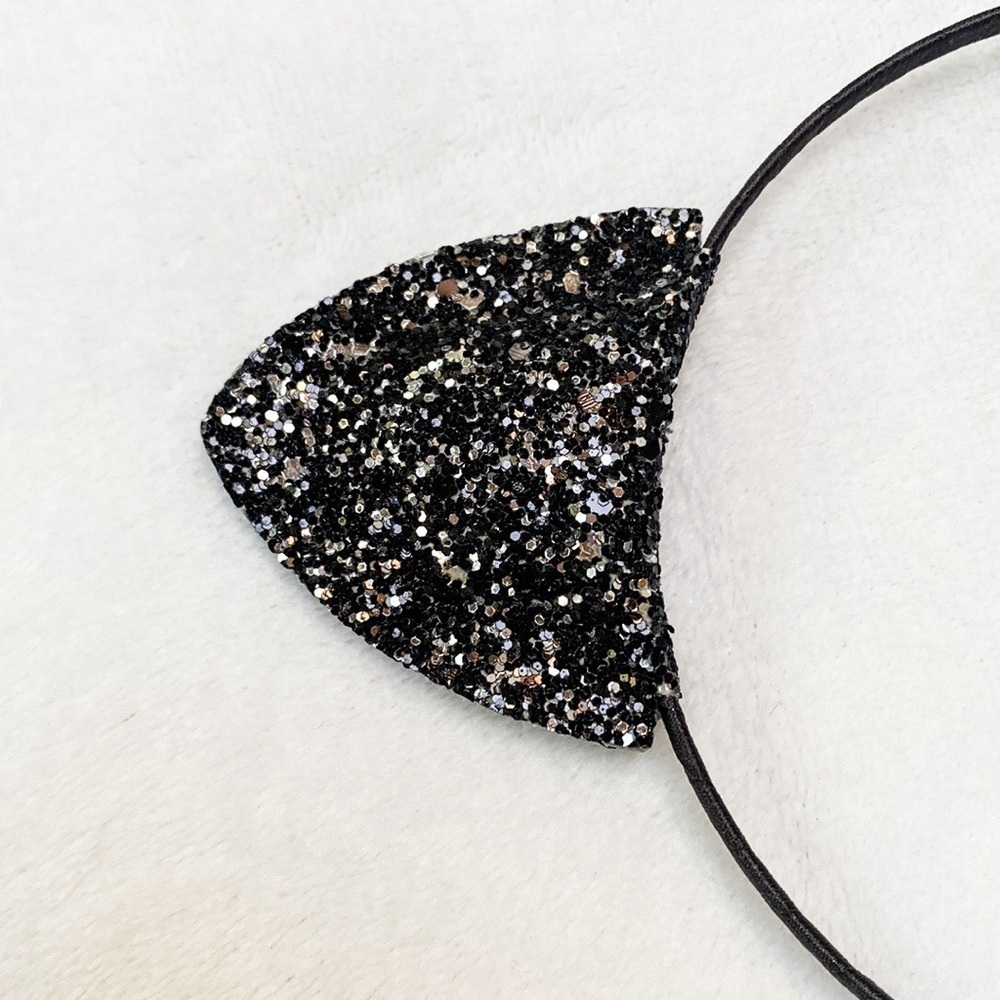Fun sexy festive glitter black cat ears - Picture 3 of 3